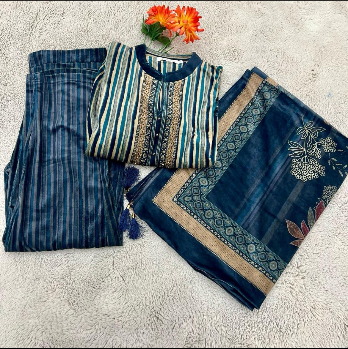 Indian velvet 3 pcs suit