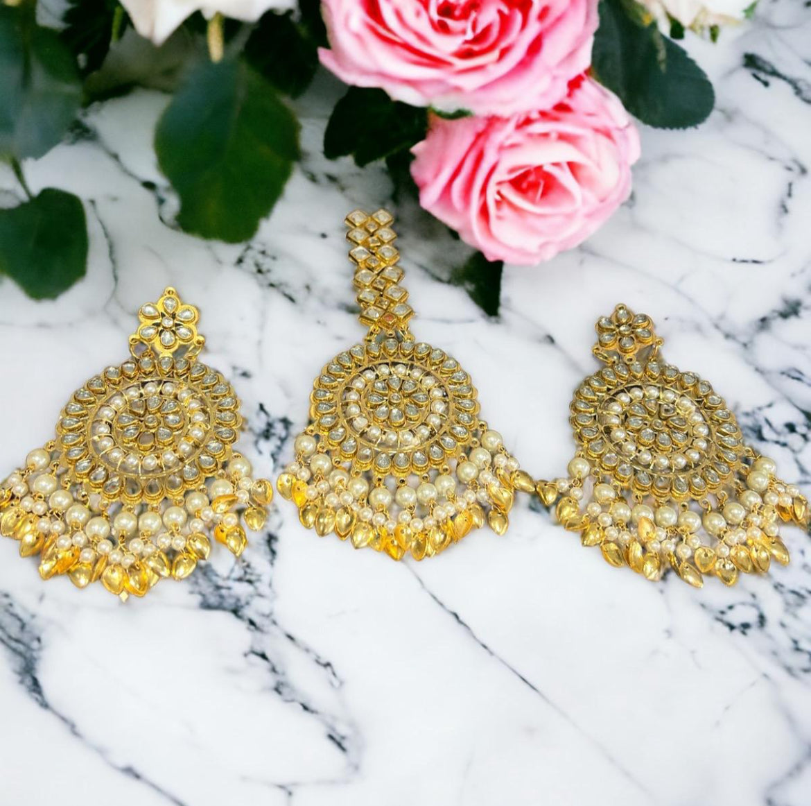 Kundan tikka and Earring set