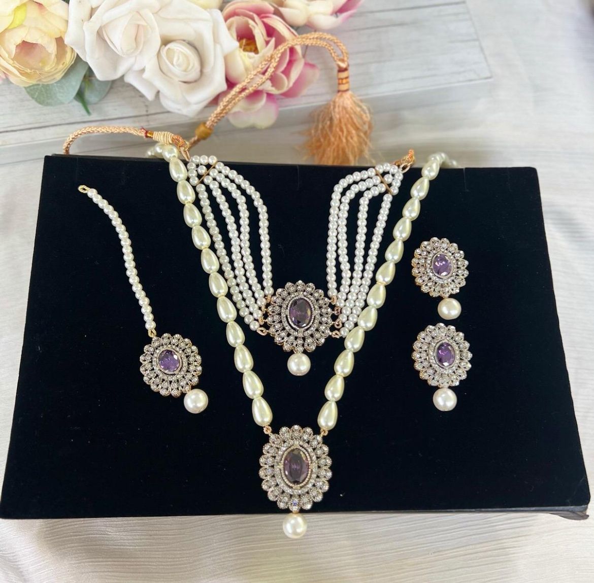 Shehzadi Mala and choker set. Female Anniversary Engagement Auspicious