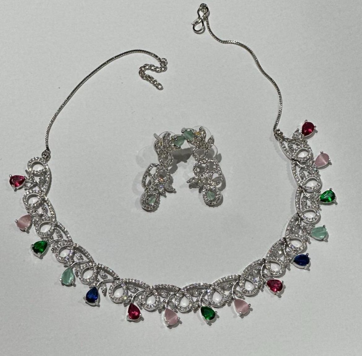 Multi AD necklace with earrings